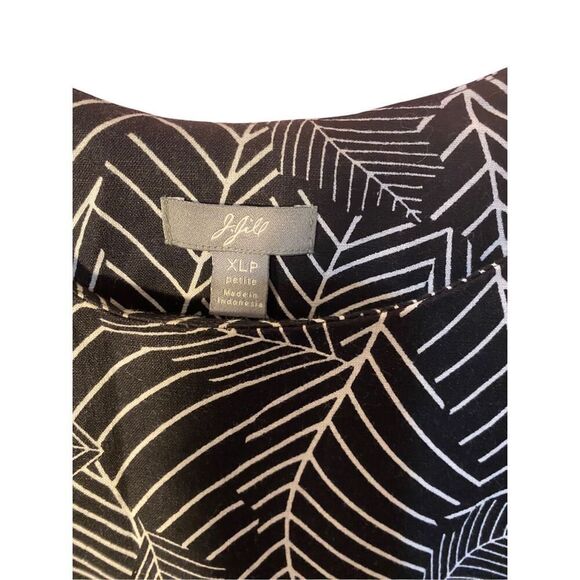 J Jill Woman’s White Leaf print Linen Blend Sleeveless Shift Dress Size XLP - Picture 3 of 4